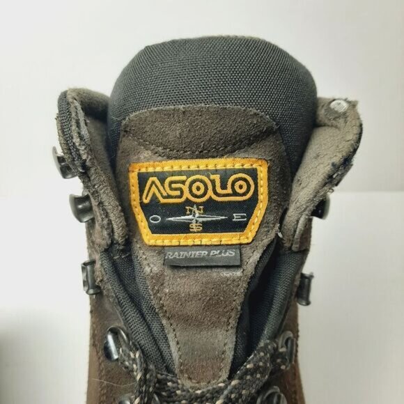 ASOLO Vibram Suede Leather Hiking Lace-Up Boots Brown Sz 7.5 - Picture 6 of 14